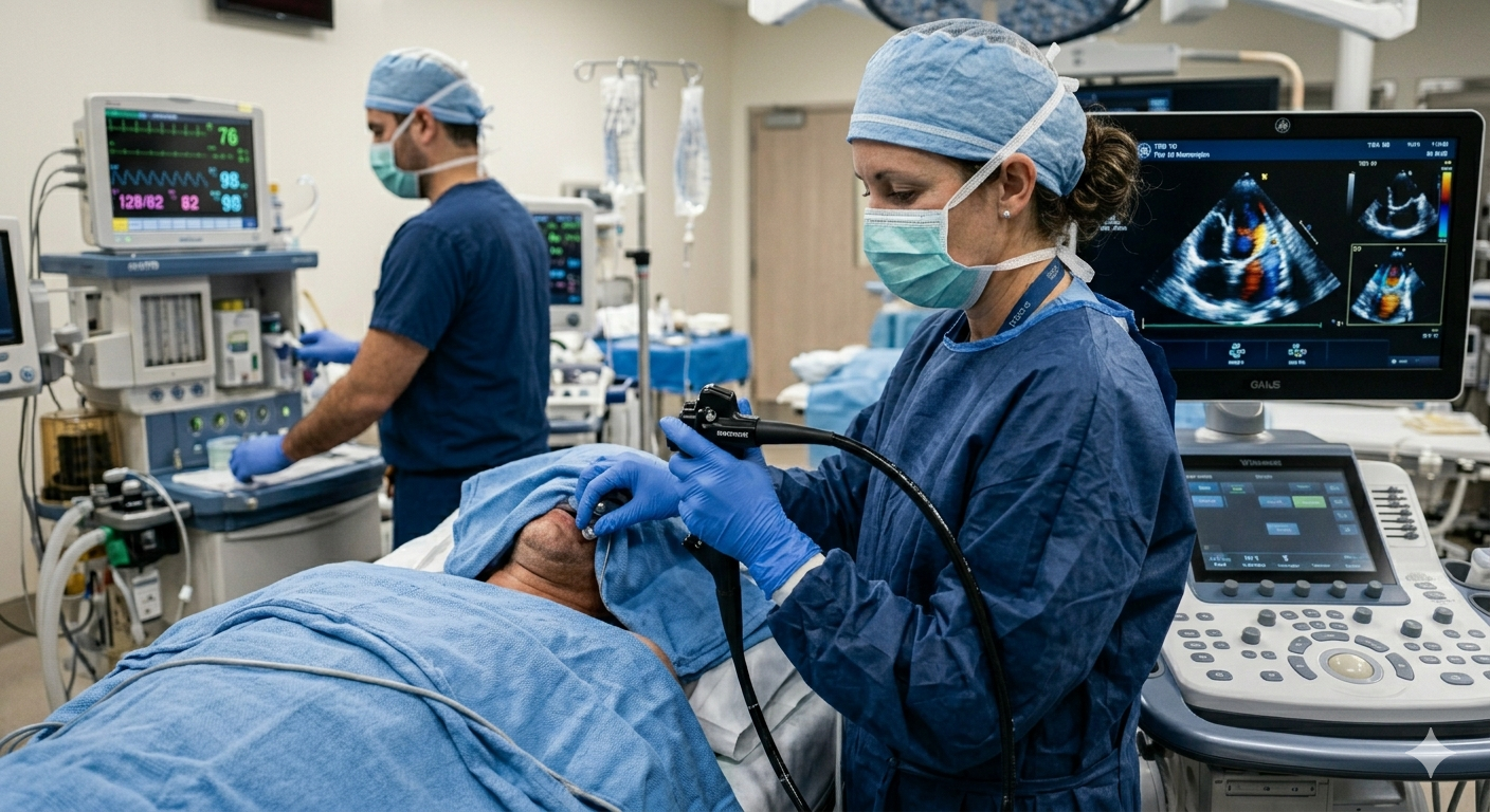 Procedimiento de Ecocardiograma Transesofágico